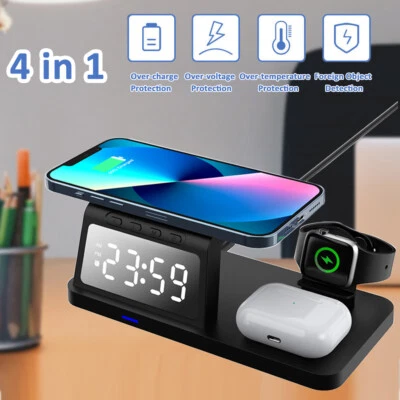 4in1 Fast Wireless Charger Station Dock For Apple Watch iPhone 15 14 13 Pro Max - Image 1 of 4