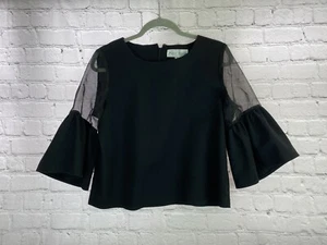 Paper Dolls Brand Size 12 Black 3/4 Bell Sleeve Blouse Top LKNW - Picture 1 of 6
