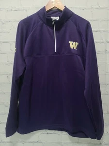 Pullover grande con cremallera 1/4 marca Champion de Washington Huskies de la NCAA para hombre C2 - Imagen 1 de 9