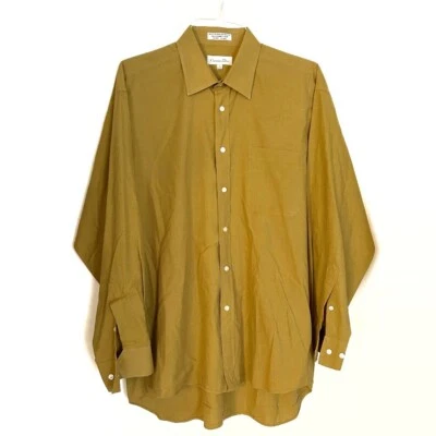 Christian Dior Mustard Yellow Men’s Button Down Dress Shirt Cotton Formal Office - Image 1 of 4