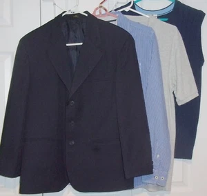 Boys 16 Husky Centura navy blazer, long sleeve shirt, vest, short sleeve golf sh - Picture 1 of 13