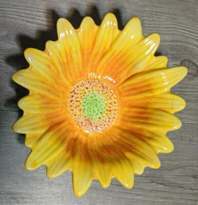Becca Signature Collection Yellow Flower Hand Painted Bowl, Repaired - Image 1 of 4