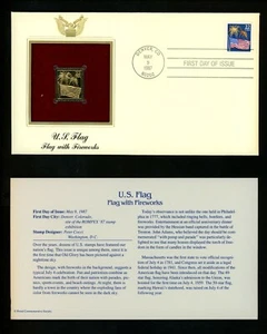 US FDC #2276 PCS / Gold Foil 1987 Denver CO Flag & Fireworks - Picture 1 of 2