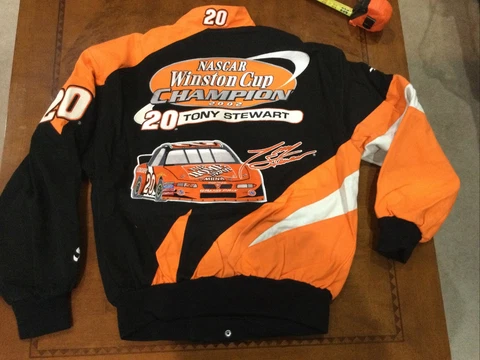 Vintage NASCAR 2002 Tony Stewart #20 Championship Jacket Jh Design NWT Med NOS Cover