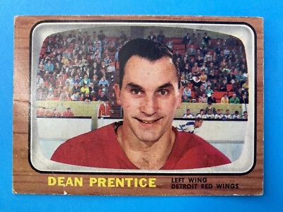 1966-67 Topps DEAN PRENTICE Detroit Red Wings Vintage NHL Hockey Card #45 Good🏒 - Image 1 of 2