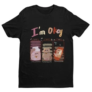 Camisa I'm Okay Linda Gatos - Vibraciones Kawaii - Ropa Japonesa - Camiseta Amante de los Gatos - Imagen 1 de 6