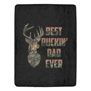 Regalo Día del Padre - Manta "Best Buckin' Dad Ever" | Papá Cazando | 60" x 80" - Imagen 1 de 4