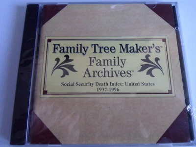 Family Tree Maker Archives Social Security Death Index 1937 - 1996 USA NEW 2 CD - Image 1 of 4