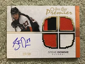 2007-08 OPeeChee Premier Steve Downie novato radiocontrol parche dorado autógrafo #/50 volantes - Imagen 1 de 4
