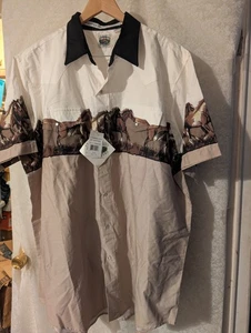 Cumberland Outfitters camicia western manica corta stampa cavalli nuova con etichetta tg. 2XLT - Foto 1 di 19