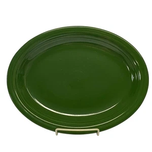 Vintage 1950's Fiesta Forest Dark Green Oval Platter 12.5" Homer Laughlin HLC - Picture 1 of 6
