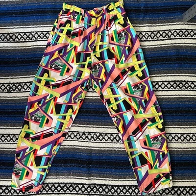 Pantalón Esprit Sport años 80 estampado posmoderno rayón, talla pequeña vintage 7/8 Foto 1 de 4