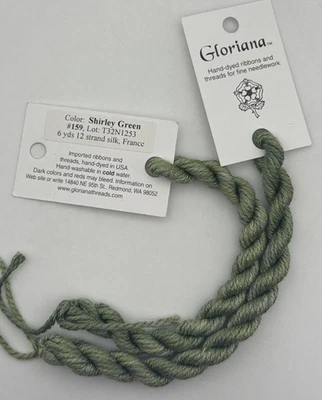 Gloriana 12 Strand Silk Floss For Needlework-2 Skeins/6 Yd Each-Shirley Green - Image 1 of 2