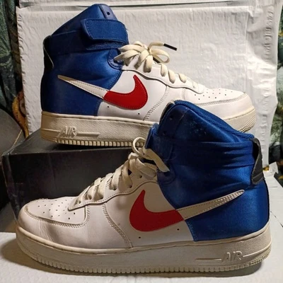 🔥Zapato Nike Air Force 1 High 07 LV8 1 BQ4591-102 blanco/azul/rojo para hombre talla 13 Foto 1 de 4