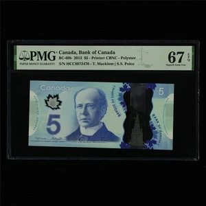 2013 Canada Bank of Canada BC-69b 5 Dollars PMG 67 EPQ Superb Gem UNC 02 - Picture 1 of 4