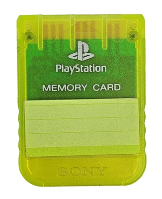 Sony PS1 Memory Card Transparent Yellow PlayStation One 1 SCPH 1020 Genuine - image 1 of 2