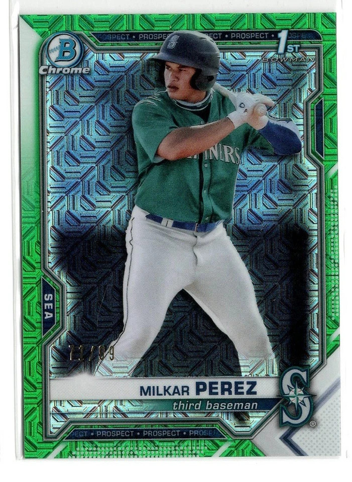 2021 Bowman Chrome RC Mega Box Green Mojo Refractor /99 Milkar Perez | SP - Image 1 of 1