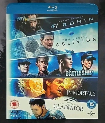 Oblivion / Battleship / Immortals / Gladiator / 47 Ronin [Blu-ray... OOP - Image 1 of 4