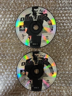 Driver 2 PlayStation 1 PS1 Black Label Disc Only Disc 1 & 2 Tested And Working  - Image 1 of 3