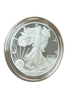 1996-P Proof Coin American Silver Eagle One Dollar Original Box and COA - Image 1 of 4