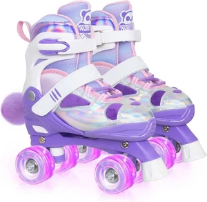 Patines sobre ruedas LED Panda para niños Nattork - 4 tamaños ajustables, mejor regalo de cumpleaños - Imagen 1 de 30