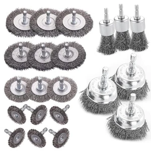 Drahtbürste für Bohrer Set 21-teilig, Schleifdraht Rad für Bohrer 1/4 Zoll Sechskant S... - Bild 1 von 8