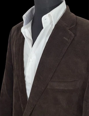 FALL READY LAUREN RALPH LAUREN BROWN CORDUROY SPORT COAT SZ 46L ELBOW PATCHES  - Image 1 of 4