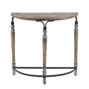 Rustic Wood Half Moon Table - Picture 1 of 10