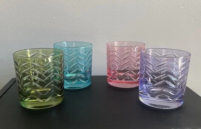 Williams-Sonoma Double Old Fashioned Glasses Patel Set of 4 Cut to Clear Rare - Image 1 of 4