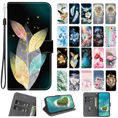 Patterned Leather Cover Flip Wallet Case For Nokia XR21 X30 C32 C22 G22 G42  - Image 1 of 4