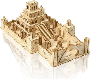 3D Puzzle Di Legno Castello Modello Kit, Artigianato in Legno DIY per Adulti Da - Foto 1 di 12