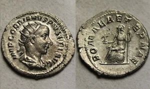 Gordian III Rare genuine ancient Roman Silver coin Antoninianus 239 Roma Victory - Picture 1 of 4