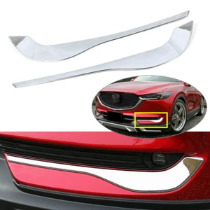 For Mazda CX-5 2nd Gen 2017-2021 Chrome Front Fog Light Lamp Eyebrow Cover Trim - Picture 1 of 7