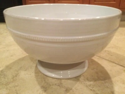 Pottery Barn Hand crafted Large Bowl 12.5” Made Portugal Classic White - Image 1 of 4
