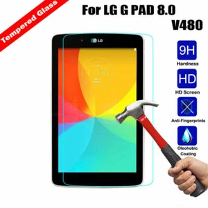 2Pcs For LG G PAD 8.0 V480 Premium Tempered Glass Screen Protector Guard Film - Picture 1 of 13