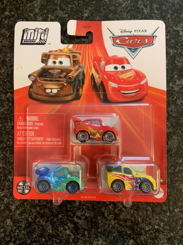 Disney Pixar Cars Mini Racers 3 Pack Jeff Gorvette, McQueen, Carla Veloso Cover