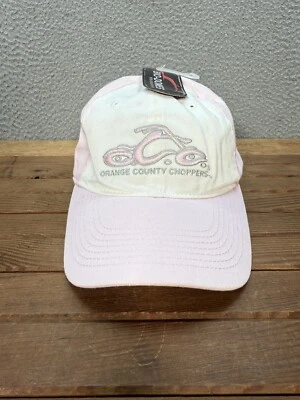 Sombrero Orange County Choppers para mujer rosa blanco correa trasera motocicletas motociclista Y2K Foto 1 de 4