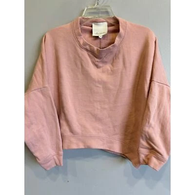Sudadera Pullover Ella Moss Recortada Rosa Talla XS Calce Grande Foto 1 de 4