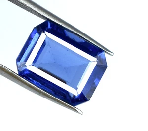 Natural Octagon  Blue Tanzanite Gemstone 7-8 Ct Certified Birthday Gift - Foto 1 di 9