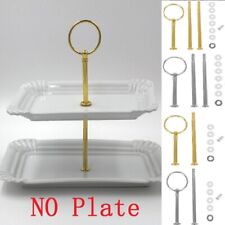 Trendy 23 tier Cake Plate Stand Handle Fitting Hardware Rod Gold Silver