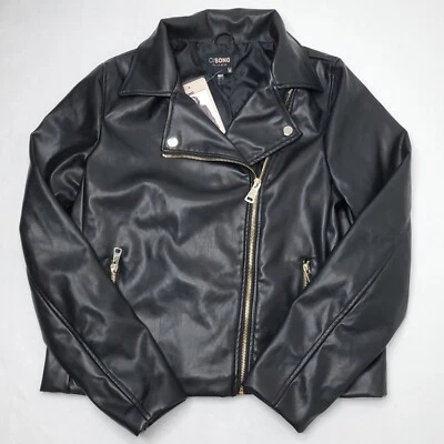 Ci Sono by Cavalini Jacket Womens Medium Black Soft Vegan Leather Motorcycle NWT - Image 1 of 4