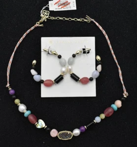 Kendra Scott Willa Beaded Stone Necklace and Earring Set - NWT - Picture 1 of 7