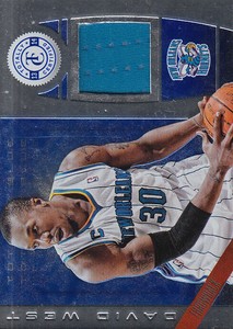 2013-14 Totally Certified Materials Blue Hornets Card #152 David West Jersey /99