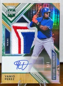 2018 Panini Elite Extra edition Green Patch Auto - Yanio Perez/5 - Picture 1 of 2