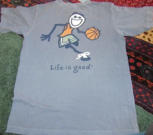 LIFE IS GOOD S/S TEE BASKETBALL "DRIBBLE JAKE"- GRAPHIC ON BACK. YOUTH (L-12) - Picture 1 of 5