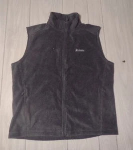 Columbia Vest Mens Size L Fleece Full Zip Mock Neck Outdoor Gray Pockets - Picture 1 of 6