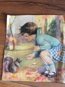 october 1927 annie benson muller picture girl feeding squrriel magazine clipping - Picture 1 of 2