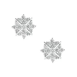 1.56ctw 14K White Gold Lab Grown Diamond Stud Earrings MZ10596 - Picture 1 of 7