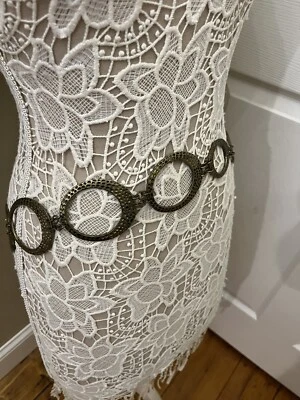 Cinturón Mujer Metal Frotado Dorado Pesado Ajuste Estilo Boho Western Foto 1 de 4