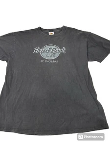 VTG Y2K Hard Rock Cafe T Shirt Mens XL St Thomas Black (Faded) - Picture 1 of 4